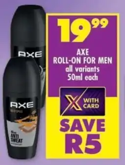 Shoprite Axe roll-on for men all variants offer