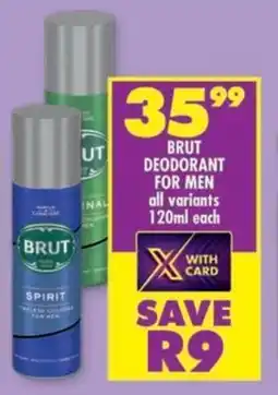 Shoprite Brut deodorant for men all variants offer