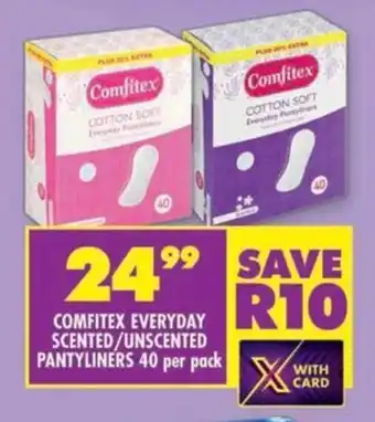 Shoprite Comfitex everyday scented/unscented pantyliners offer