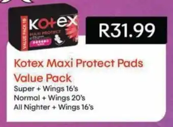 Shoprite Kotex Maxi Protect Pads Value Pack offer