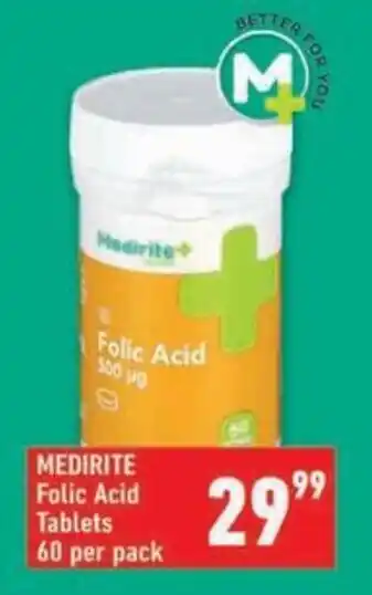 Shoprite MEDIRITE Folic Acid Tablets offer