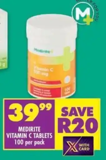 Shoprite Medirite vitamin c tablets offer