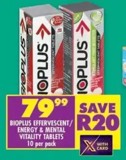 Shoprite Bioplus effervescent/ energy & mental vitality tablets offer