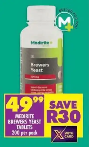 Shoprite Medirite brewers yeast tablets offer