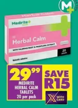 Shoprite Medirite herbal calm tablets offer