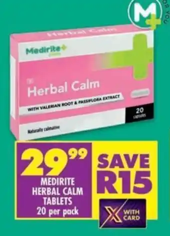 Shoprite Medirite herbal calm tablets offer