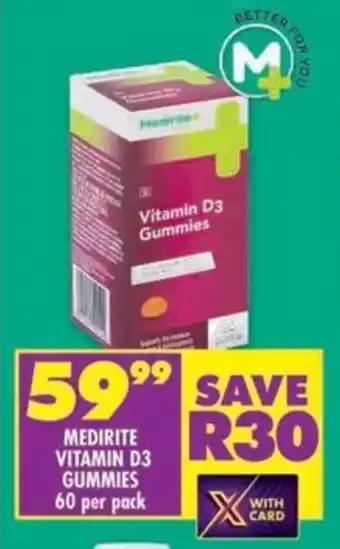 Shoprite Medirite vitamin d3 gummies offer