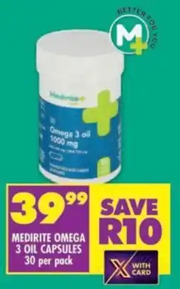 Shoprite Medirite omega 3 oil capsules offer