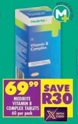 Shoprite Medirite vitamin b complex tablets offer