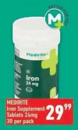 Shoprite MEDIRITE Iron Supplement Tablets offer