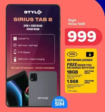 PEP Stylo Sirius Tab8 offer