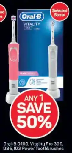 Pick n Pay Oral-B D100, Vitality Pro 300, DB5, 103 Power Toothbrushes offer