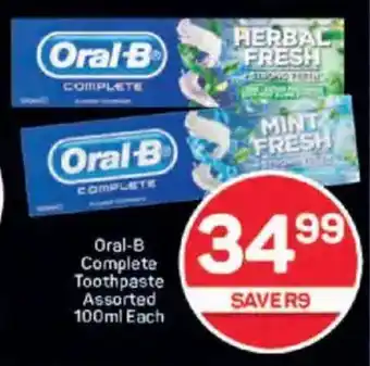 Pick n Pay Oral-B Complete Toothpaste Assorted offer