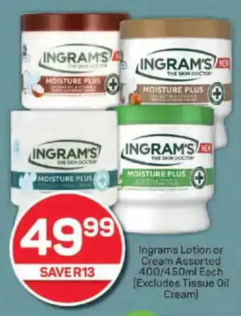 Pick n Pay Ingrams Lotion or Cream Assorted (Excludes Tissue Oil Cream) offer