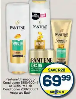 Pick n Pay Pantene Shampoo or Conditioner or 3 Minute Hair Conditioner Assorted offer