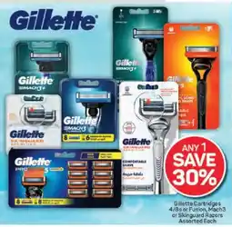 Pick n Pay Gillette Cartridges or Fusion, Mach3 or Skinguard Razors Assorted Each offer