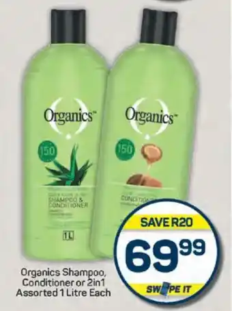 Pick n Pay Organics Shampoo, Conditioner or 2in1 Assorted offer