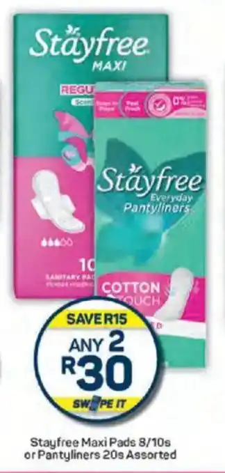 Pick n Pay Stayfree Maxi Pads or Pantyliners Assorted offer