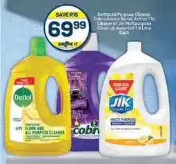 Pick n Pay Dettol All Purpose Cleaner, Cobra Aroma Sense Active Tile Cleaner or Jik Multipurpose Clean Up Assorted offer