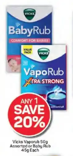 Pick n Pay Vicks Vaporub Assorted or Baby Rub offer