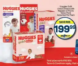 Pick n Pay Huggies Gold Unisex Disposable Nappies or Pants Value Pack Assorted offer