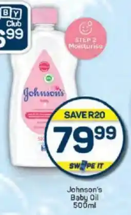 Pick n Pay Johnson's Baby Oil offer