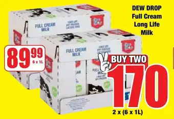 Boxer Superstores DEW DROP Full Cream Long Life Milk offer