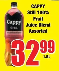 Boxer Superstores CAPPY Still 100% Fruit Juice Blend Assorted offer