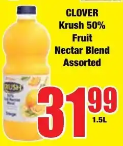 Boxer Superstores CLOVER Krush 50% Fruit Nectar Blend Assorted offer