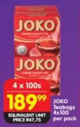 Shoprite JOKO Teabags offer