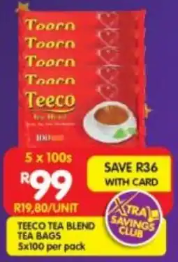 Shoprite Teeco tea blend tea bags offer