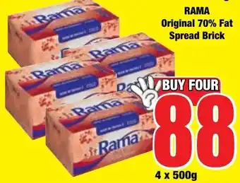 Boxer Superstores RAMA Original 70% Fat Spread Brick offer