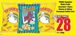 Boxer Superstores TRUDA Spookies Maize Puffs Assorted/ Flyers Cheese & Chives Flavoured Puffed Corn offer