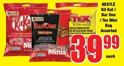 Boxer Superstores NESTLÉ Kit Kat/ Bar One/ Tex Mini Bag Assorted offer