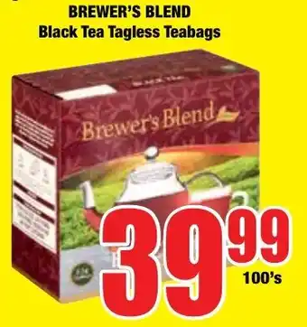 Boxer Superstores BREWER'S BLEND Black Tea Tagless Teabags offer