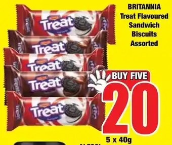 Boxer Superstores BRITANNIA Treat Flavoured Sandwich Biscuits Assorted offer