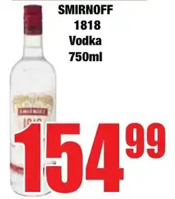 Boxer Superstores SMIRNOFF 1818 Vodka offer