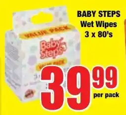 Boxer Superstores BABY STEPS Wet Wipes offer