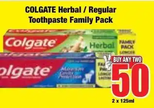 Boxer Superstores COLGATE Herbal/ Regular Toothpaste Family Pack offer