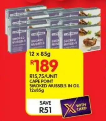 Shoprite Cape point smoked mussels in oil offer