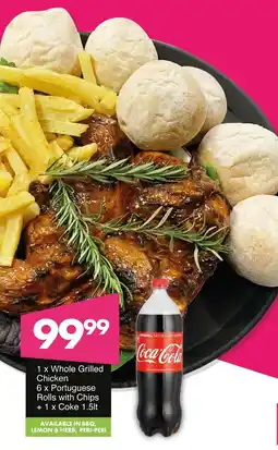 Save Hyper Whole Grilled Chicken,Portuguese Rolls with Chips + Coke offer