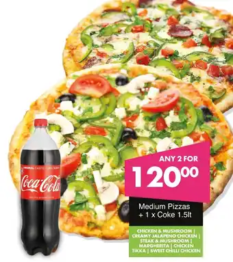 Save Hyper Medium Pizzas + Coke offer