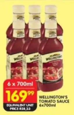 Shoprite Wellington's tomato sauce offer