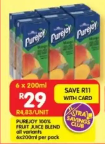 Shoprite Purejoy 100% fruit juice blend offer