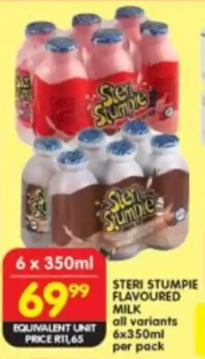 Shoprite Steri stumpie flavoured milk all variants offer