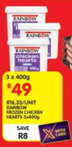 Shoprite Rainbow frozen chicken hearts offer