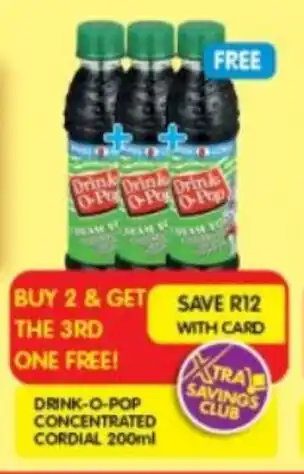 Shoprite Drink-o-pop concentrated cordial offer