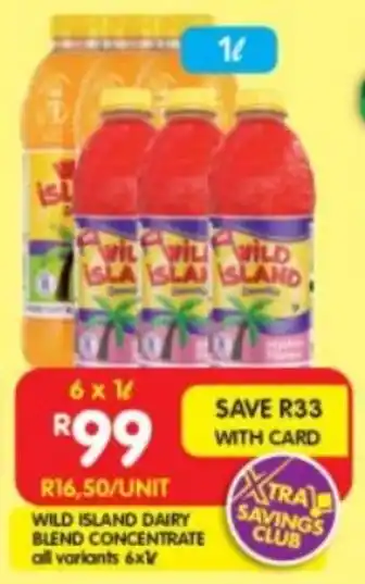 Shoprite Wild island dairy blend concentrate all variants offer