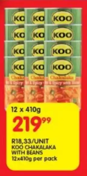 Shoprite Koo chakalaka with beans offer