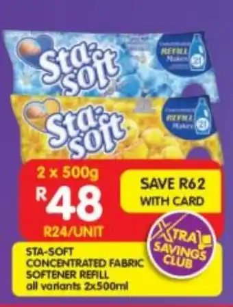 Shoprite Sta-soft concentrated fabric softener refill offer